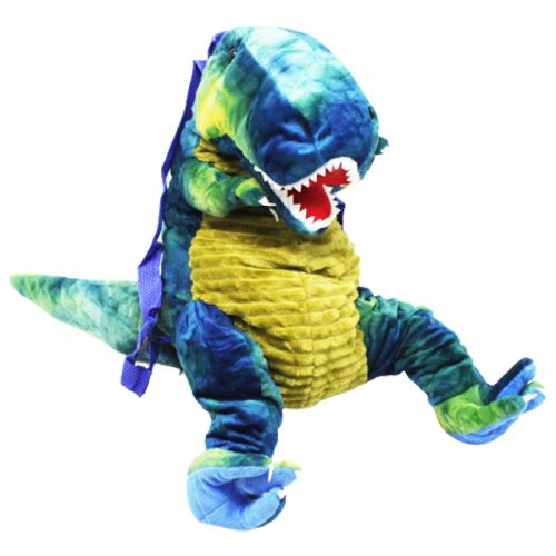 Мягкая игрушка-рюкзак "Динозавр: Ти-Рекс", сине-зеленый фото
