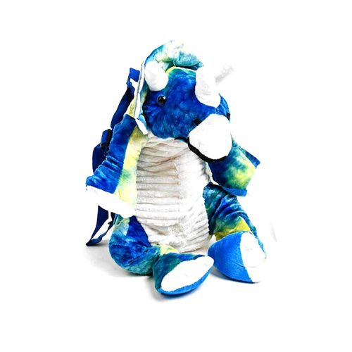 Мягкая игрушка-рюкзак "Динозавр: Трицератопс", синий фото