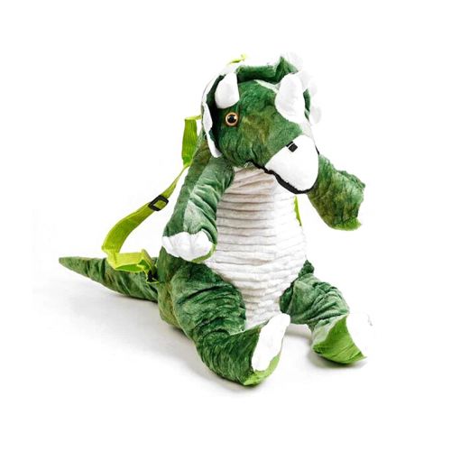 Мягкая игрушка-рюкзак "Динозавр: Трицератопс", зеленый фото
