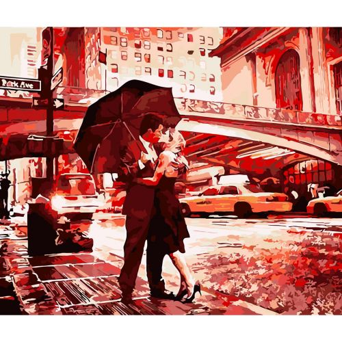 [0136] Картина по номерах 0136 ОРТ Горячий поцелуй 40*50  мініатюра фото 1