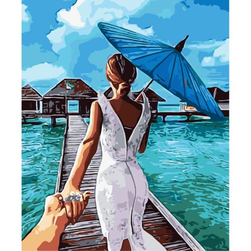 Картина за номерами "Дівчина з парасолькою" фото