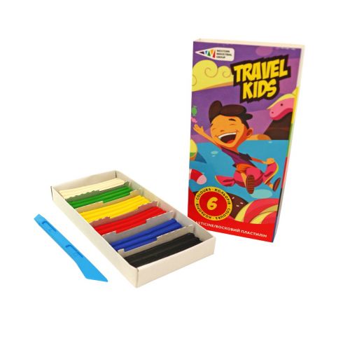 Пластилін восковий "Travel Kids", 6 кольорів фото