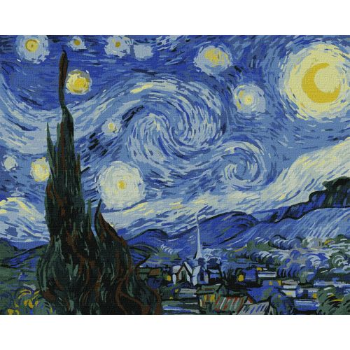 [KHO2857] Набір для розпису по номерах.  "Зоряна ніч ©Вінсент Ван Гог" 40х50см фото