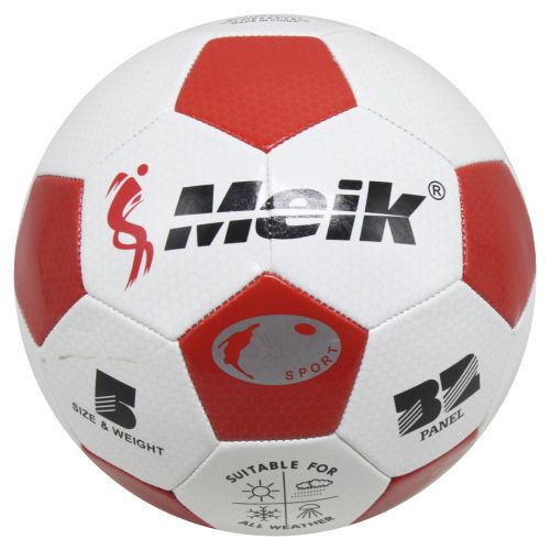 Мяч футбольный №5, красно-белый фото