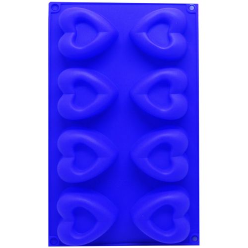 Форма для льда силиконовая "Сердечки" (синий) фото