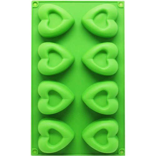 Форма для льоду силіконова "Сердечки" (зелений) фото