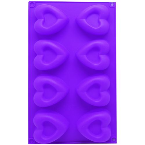 Форма для льда силиконовая "Сердечки" (фиолетовый) фото