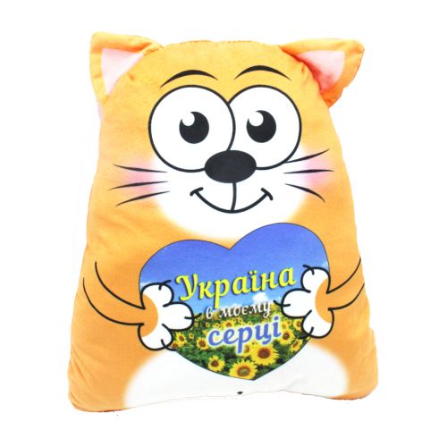 Сувенірна подушка "Котик-патріот" фото