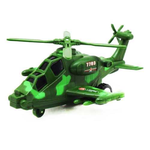 Инерционный вертолет, зеленого цвета фото