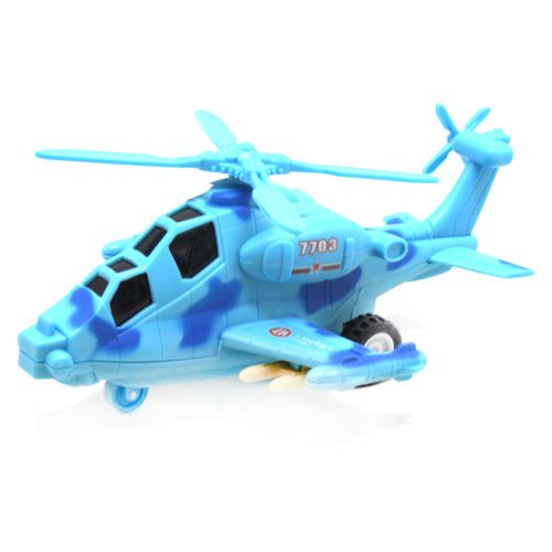 Инерционный вертолет, голубого цвета фото