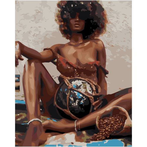 Картина за номерами "Спекотна негритянка" 40х50 см фото