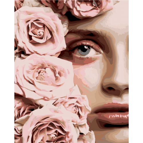 Картина за номерами "Портрет з трояндами" фото