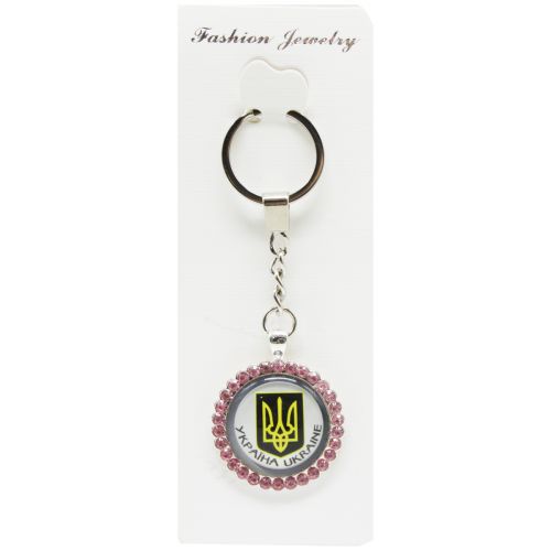 Брелок "Герб Украины", розовый фото