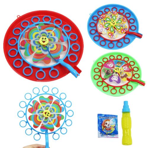 Мыльные пузыри с ветрячком, разноцветный фото