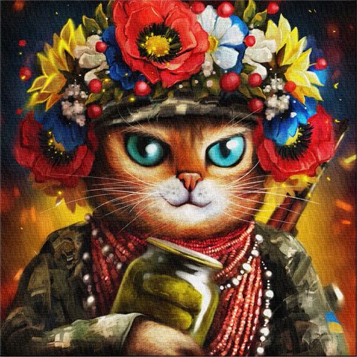 Картина "Кішка захисниця ©Маріанна Пащук" фото