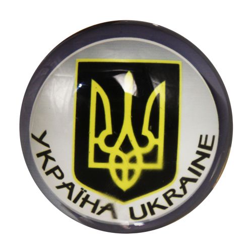 Магніт "Герб України", чорно-сірий фото