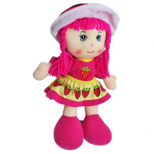 Мягкая кукла "Клубника", малиновая фото