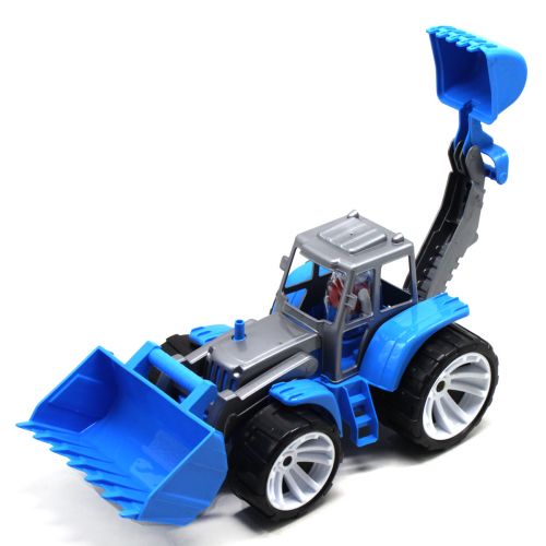 Игровой набор "Трактор с двумя ковшами", синий фото