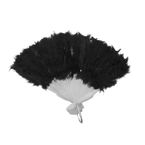 Веер перьевой, черный фото