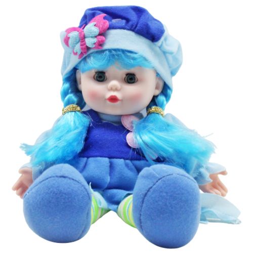 Музыкальная мягкая кукла (синий) фото