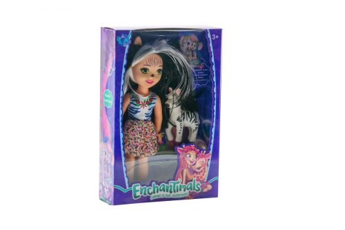 Уцінка.  Лялька з вихованцем "Enchantimals" Zelena Zebra та її зебра Hoofette - крива печатка на обличчі фото