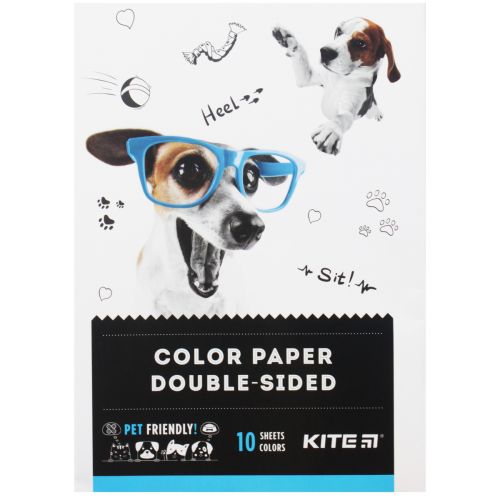 Кольоровий папір А5 "Dogs", 10 кольорів фото