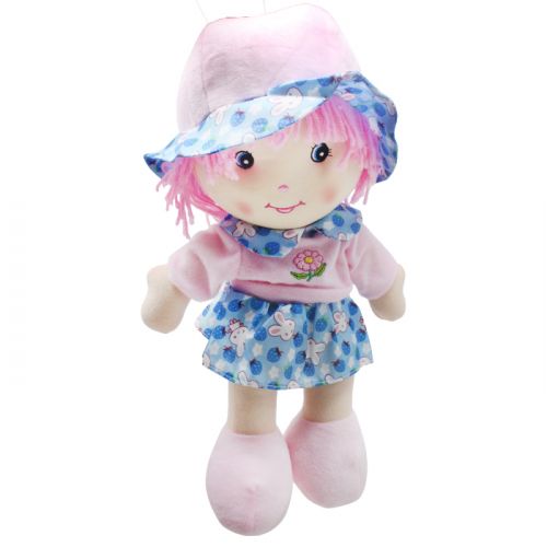 Мягкая кукла со звуком, розовая фото