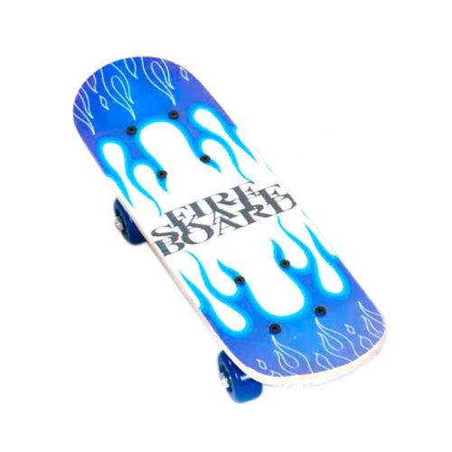 Скейт с принтом "Пламя", бело-голубое фото