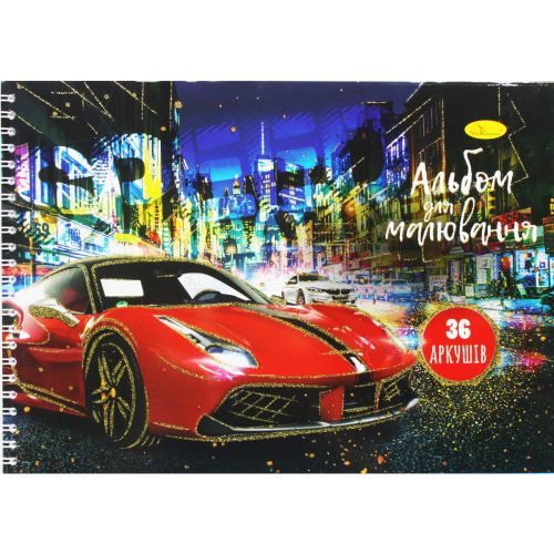 Альбом для малювання "Red car" 36 аркушів картинка Альбом для малювання "Red car" 36 аркушів фото