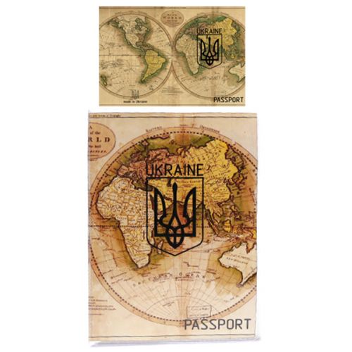 Обкладинка на паспорт "Україна глобус" фото