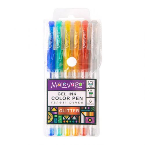 Набір різнокольорових ручок "Glitter", 6 кольорів фото