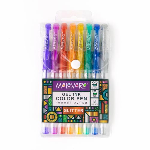Набір різнокольорових ручок "Glitter", 8 кольорів фото