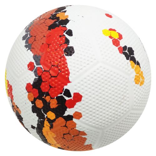 Футбольный мяч №5, бело-оранжевый фото