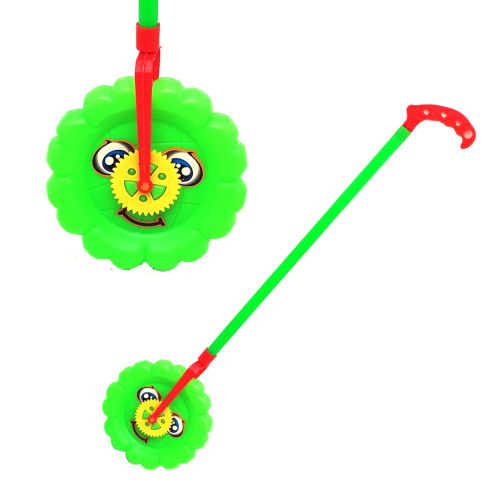 Каталка на палочке "Цветочек", зеленый фото