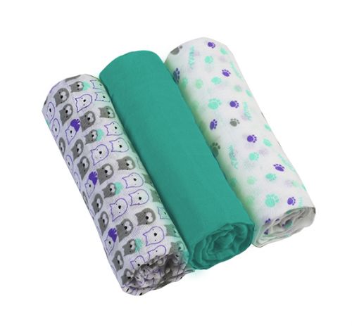 Пелюшки муслинові бавовняні (70х70 см) 3 шт. (Бірюзовий) "BabyOno" картинка Пелюшки муслинові бавовняні (70х70 см) 3 шт. (Бірюзовий) "BabyOno" фото