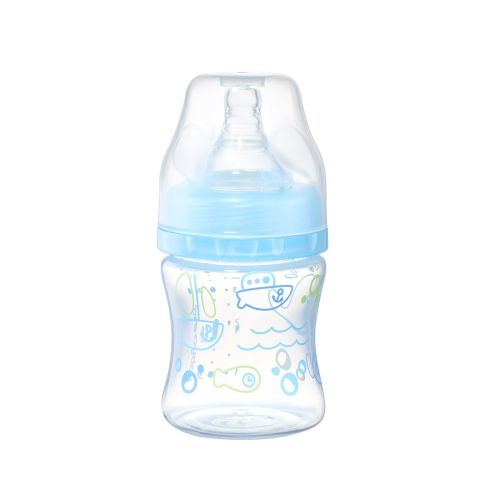 Пляшка антиколікова з широким отвором (Блакитний) 120 мл.  (0+) "BabyOno" фото
