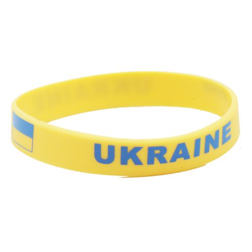 Браслет силиконовый Украина, 12 мм жовтий фото