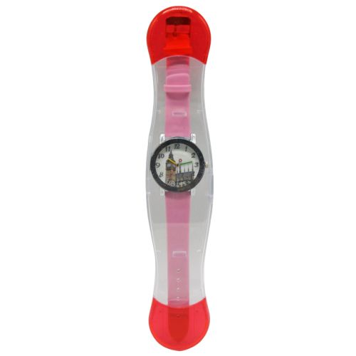 A-2428 Детские часы микс 25см (150) рожевий часи фото