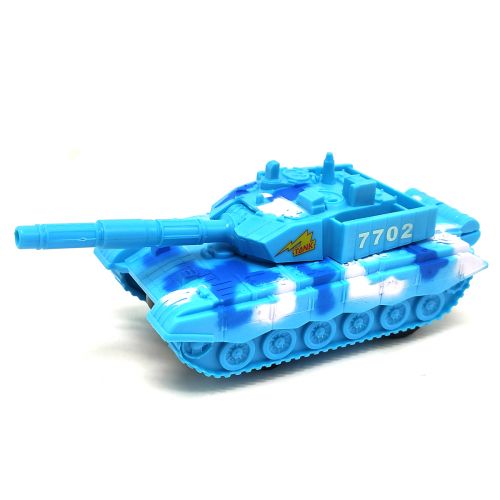 Инерционная игрушка "Танк", голубой фото
