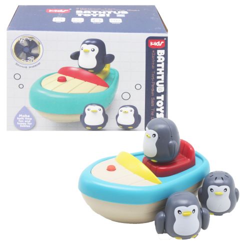 Игрушка для ванной "Лодка с пингвином" фото