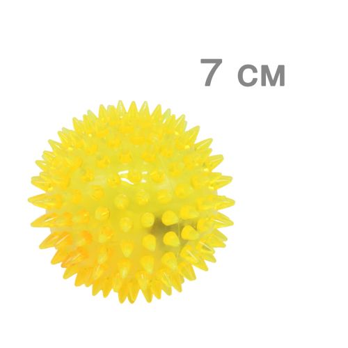 Мячик с шипами, желтый, 7 см фото