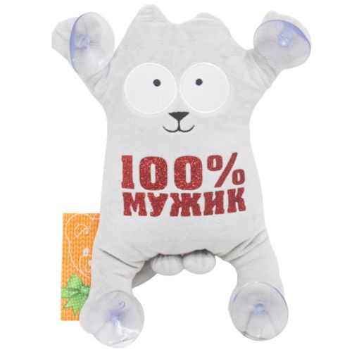 Мягкая игрушка "Кот Саймон: 100% Мужик" на присосках фото