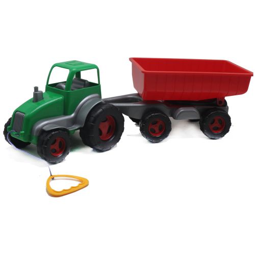 Трактор с прицепом зелений+ червоне фото