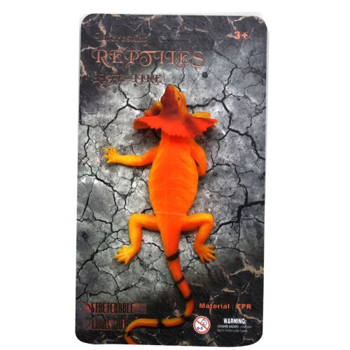 Игрушка-антистресс "Оранжевая плащеносная ящерица" фото
