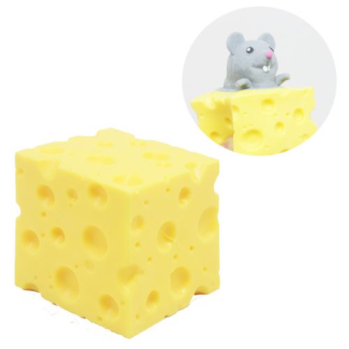 Антистресс "Мышка в сыре", серый фото