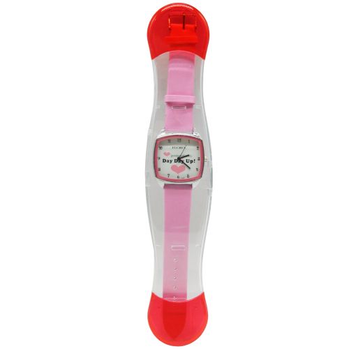 A-2428 Детские часы микс 25см розовый квадрат фото