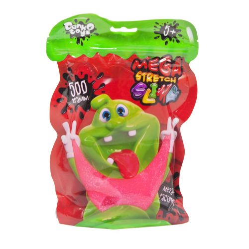 Слайм з блискітками "Mega Stretch Slime", 500г (рожевий) фото