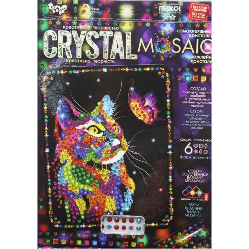 Набор для креативного творчества "CRYSTAL MOSAIC", "Кошка с бабочкой" фото