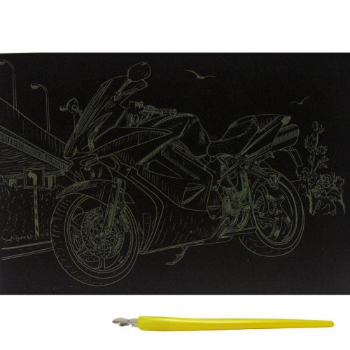 Гравюра "Gold Metallic: Мотоцикл Кавасакі" (А5) Економ фото