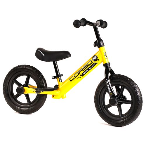 Велобег "CORSO" желтый со стальной рамой, колесо 12" фото